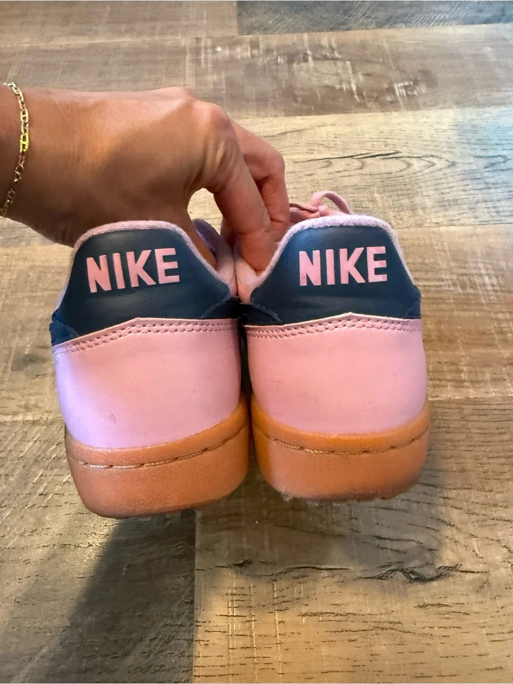 Nike Pink & Dark Teal Retro Court Sneakers